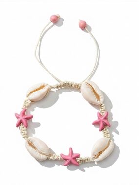 Natural Sea Shell & Starfish Adjustable Bracelet / Ankle - Summer Beach Jewelry